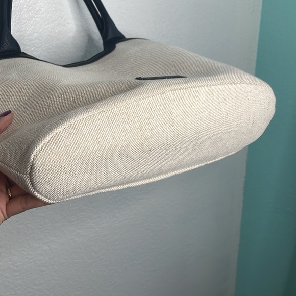 RACHEL ZOE Capri Canvas Tote | Cream & Black - Picture 9 of 9